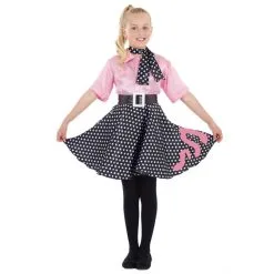 50er Rock-n-Roll-Kleid Kostüm Für Kinder