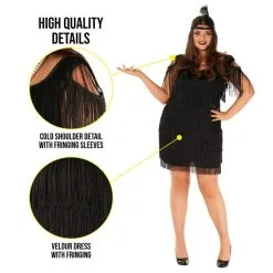 1920er Schwarzes Flapper Kleid Für Frauen -Kostüme für Männer Verkäufe 887513098768.pt02