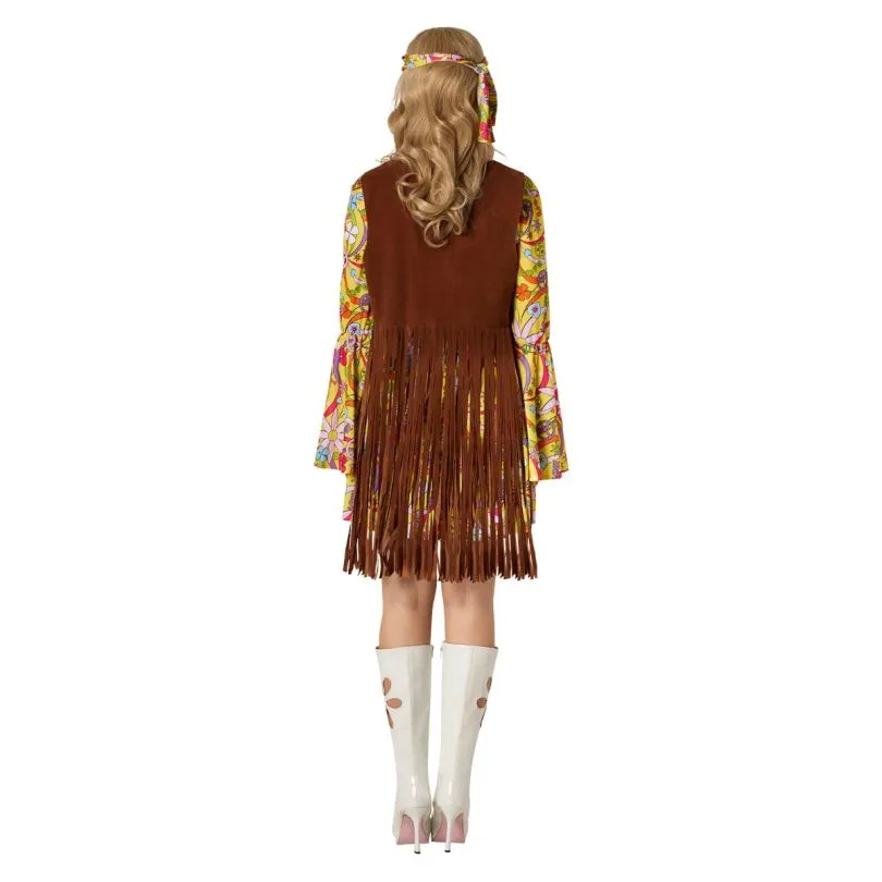 Gelbes Hippie Kostüm Kleid Für Frauen 4 Gelbes Hippie Kostüm Kleid Für Frauen – Bild 2
