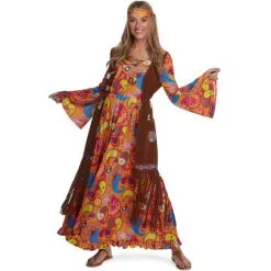 Langes 70er Hippie Kleid Kostüm Für Frauen -Kostüme für Männer Verkäufe ei5ckegw