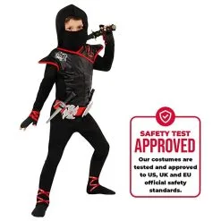 Schwarzes Und Rotes Tödlicher Ninja Kostüm Für Kinder -Kostüme für Männer Verkäufe kids black and red ninja costume 5