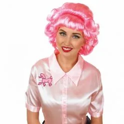 50er Musical Charakter Rosa Perücke