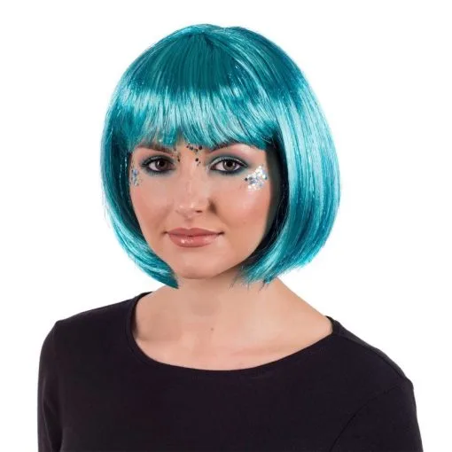 Deluxe Kurze Blaue Glitzer Bob Perücke 4 Deluxe Kurze Blaue Glitzer Bob Perücke -Kostüme für Männer Verkäufe m1 4 5 4531 1