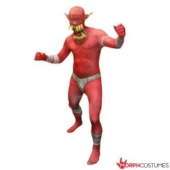 Klapp-Kiefer Ork Morphsuit - Rot -Kostüme für Männer Verkäufe m1 j a jaw dropper orc morphsuit red 24