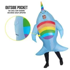 Riesiger Narwal Aufblasbares Kostüm -Kostüme für Männer Verkäufe mcgina narwhaal inflatable adult feature 02