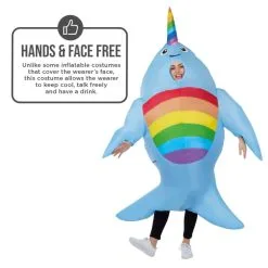 Riesiger Narwal Aufblasbares Kostüm -Kostüme für Männer Verkäufe mcgina narwhaal inflatable adult feature 03