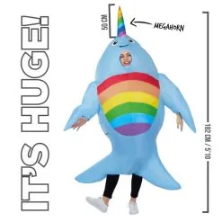 Riesiger Narwal Aufblasbares Kostüm -Kostüme für Männer Verkäufe mcgina narwhaal inflatable adult feature 04