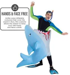 Killerhai Aufblasbares Kostüm -Kostüme für Männer Verkäufe mcimes man eating shark adult feature 04