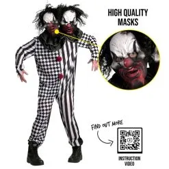 Zweiköpfiger Clown Kostüm -Kostüme für Männer Verkäufe mcmtcl two headed clown adult feature 02