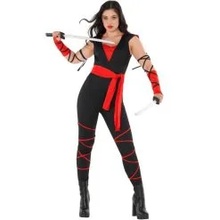 Rotes Ninja Overall Kostüm Für Frauen -Kostüme für Männer Verkäufe mcwrn red ninja costume secondary 01