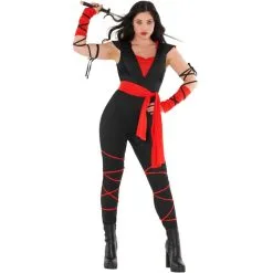 Rotes Ninja Overall Kostüm Für Frauen -Kostüme für Männer Verkäufe mcwrn red ninja costume secondary 02