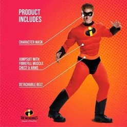 Offizielles Disney Unglaublichen Mr Incredible Muskel Superheld Kostüm Für Männer -Kostüme für Männer Verkäufe mens mr incredible costume 2