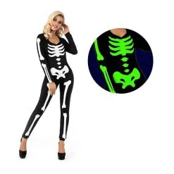 Leuchtendes Skelett Body Kostüm Für Frauen -Kostüme für Männer Verkäufe womens glow skeleton bodysuit 3